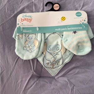 Disney Baby Aqua Bib and Sock Set